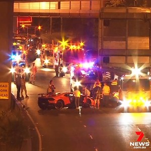 Police are investigating a two-vehicle crash, involving a Lamborghini, on the Gore Hill Freeway at Cammeray at about 11.30pm. The Lamborghini driver, a 27-year-old male and his passenger walked away unharmed while the 53-year-old Lexus driver was treated at the scene for minor injuries. Both vehicles had to be towed. 7NEWS at 6pm. More local news: 7news.com.au/news/sydney #Cammeray #7NEWS | 7NEWS Sydney