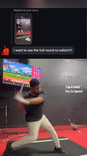 Ian Jenkins Hitting on Instagram: "Sometimes I take a long time in between swings, so tap and hold on the right side of the screen to speed it up. Seven out of 10 pitches were home runs."