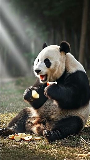 Panda Crunching a Juicy Apple 🍎 | So Satisfying ASMR Shorts