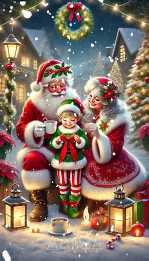 Mr. and Mrs. Claus with their adorable little elf | The magic of christmas