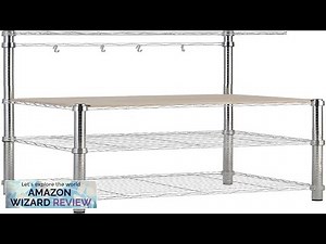 Amazon Basics Kitchen Storage Baker's Rack with Removable Top Chrome/Beige 18"D x Review