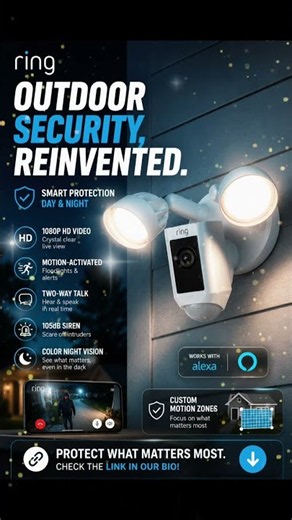 Ring Floodlight Cam Wired Plus | 1080P Smart Security Camera with LED Floodlights & Siren