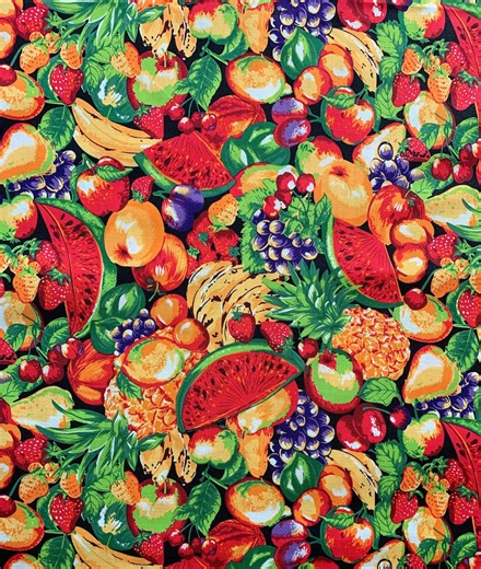 Tropical Fruit Cotton Fabric, Tuscany Print, Apparel and Home Decor - Etsy