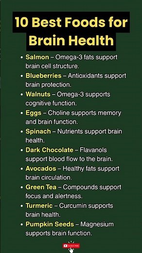 10 Best Foods for Brain Health