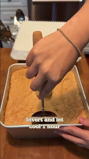 Old Country Angel Food Cake - Made in a square tube cake pan