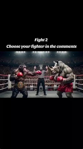 Championship Round 2: The Ape Assassin vs Rhino Rampage #boxing🥊 #champion #fighting #animals #arena