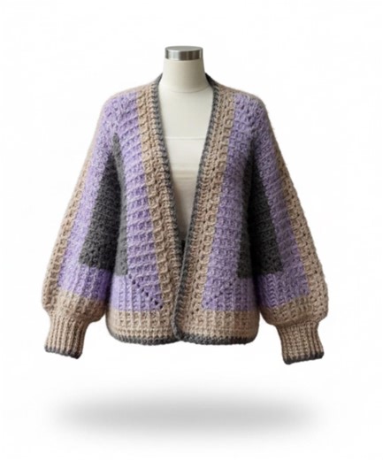 Hexagon Crochet Cardigan Pattern PDF – Easy Chunky Sweater Tutorial for Beginners, Instant Digital Download - Etsy