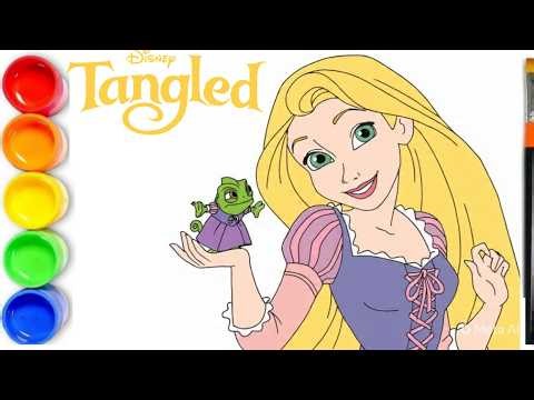 How to Draw Rapunzel Tangled For Beginners | Rapunzel and Pascal