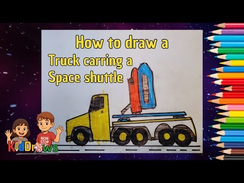 Truck caring a space shuttle / How to draw a Truck caring a space shuttle / Space shuttle in truck