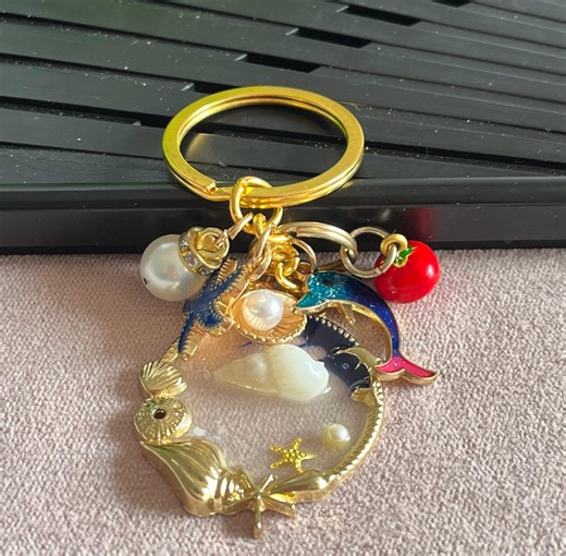 Dolphin and Starfish - Ocean-themed Bag Chain - Etsy