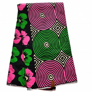 Green, Pink and Black African Print Fabric, Ankara Fabric, African Fabric by the Yard, Wax Print Fabric, 100% Cotton Fabric, AKA Fabric. - Etsy