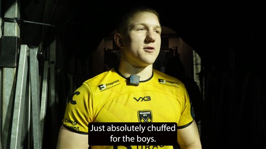 📹 𝗕𝗘𝗗𝗗𝗔𝗟𝗟 | Hear from Flanker Harry Beddall after his game-leading 23 tackles as part of a superb team defensive effort. 💪🐉 #WeAreGwentRugby | Dragons RFC