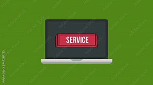 service web button with cursor animation.click button on laptop screen.4K motion animation