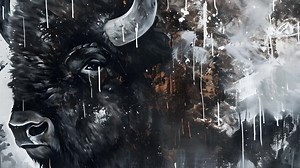 Bison Painting Animal Oil Painting Buffalo Artwork Winter Mountain Landscape Farm Animal Art Western Painting Montana Bison Digital Download - Etsy Canada