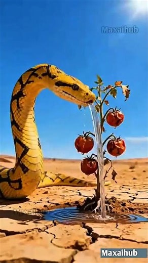 “The Snake That Saved a Tomato Plant” 😭🐍🍅