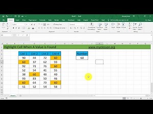 Highlight Cell When a Value is Found in Excel
