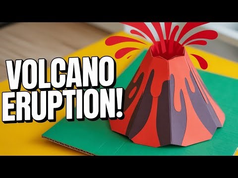 WOW! Paper Volcano Eruption 🌋 | Easy DIY Science Project#VolcanoEruption #ScienceProject #DIYVolcano