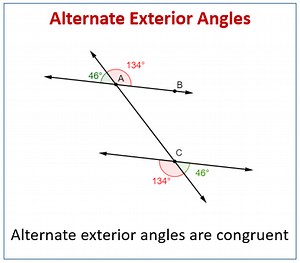 Alternate Exterior Angles (examples, solutions, worksheets, videos, games, activities)
