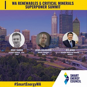 ON TODAY in WA: #SmartEnergyWA The Renewable Energy & Critical Minerals Superpower Summit is on in Perth; covering everything from green hydrogen, batteries on wheels, resources, storage to investment + more. Read more: https://smartenergy.org.au/events/wa-summit/ | Smart Energy Council | Facebook