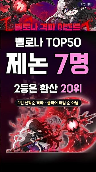 [MapleStory] Vellona TOP 50, 7 Xenons / 2nd place is 20th in converted stat rankings