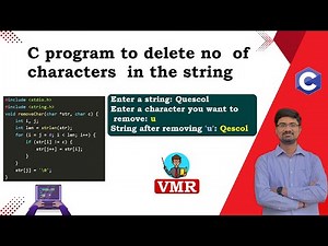 32 .C program to delete no of characters in the string | C Programming Language Lab | PPS Lab