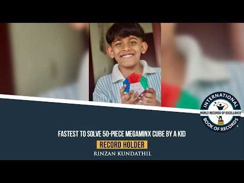 FASTEST TO SOLVE 50-PIECE MEGAMINX CUBE BY A KID