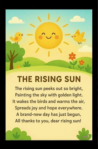 Rising Sun Poem for Children 🌅 | Morning Motivation for Kids Sunrise Poem 🌞 A New Day Begins