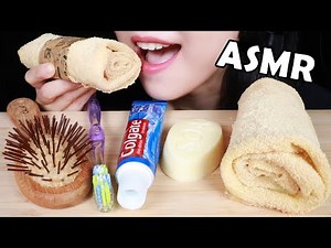 ASMR EATING SOUNDS PRANK EDIBLE FOOD ASMR HAIR BRUSH EDIBLE TOWEL EDIBLE SOAP, EDIBLE TOOTHPASTE 咀嚼音