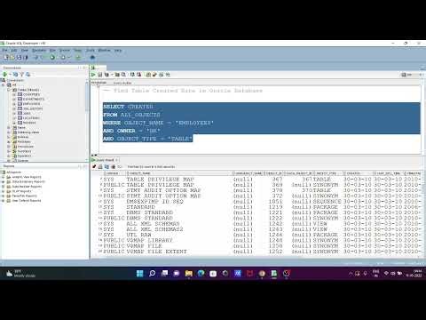 How to Find Table Created Date in Oracle