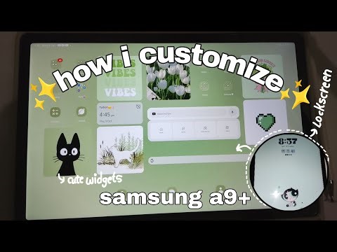 Customize my tablet 💗🌷|| green theme💚 aesthetic samsung a9+ tablet samsung🌟💗