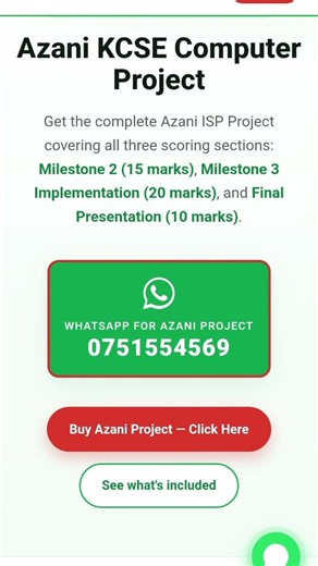 Azani ISP KCSE 451/3 Computer Project Guide