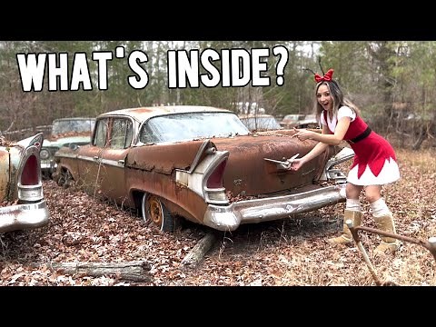 LOOK WHAT WE FOUND?!?! - Treasure Hunting Car Trunks At Junkyard Part 3!