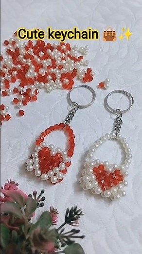 DIY Pearl Beads Mini Purse Keychain | Handmade Bag Keychain Tutorial | Trending Shorts