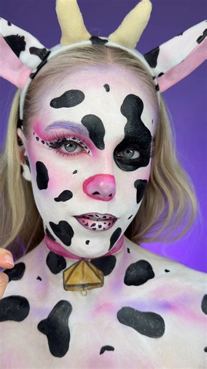 COW CREATIVE MAKEUP TRANSFORMATION 🐮🎨 #makeup #cowmakeup #creativemakeup #tutorial