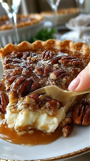Pecan Cheesecake Pie This pie brings together two beloved classics — a rich, creamy cheesecake base topped with a sweet, nutty pecan pie layer. It’s an easy, impressive dessert that feels right at home on any holiday or family table. What You'll Need For the crust 1 unbaked 9-inch pie crust For the cheesecake layer 8 oz cream cheese, softened 1/2 cup granulated sugar 1 large egg 1/2 teaspoon vanilla extract For the pecan topping 3 large eggs 1/2 cup light corn syrup 1/2 cup packed light brown su