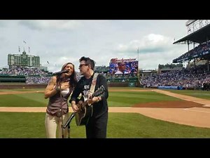 Michael Mcdermott & Heather Horton God Bless America National Anthem Ap 16 2017 Wrigley Nunupics