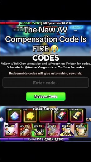 This New AV Code Is FIRE?! 😭 | Anime Vanguards #animevanguards #animeadventures #roblox