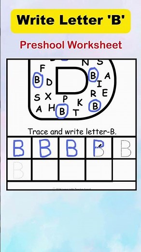 Learn to Trace and Write Letter 'B'| Learning Video for Kid and Toddlers | Phonic Sounds | ABCD Song