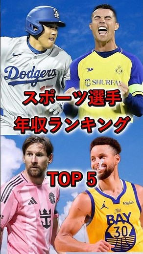 【スポーツ選手】年収ランキング　Top5#サッカー #バスケ #野球 #ボクシング #スポーツ #年収 #メッシ #ロナウド