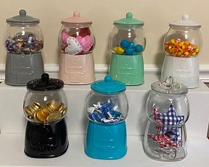 Assorted 8" Glass Gumball Machine Jar With Lid Candy Holder Cookie Jar Red Teal Mint Clear White Gray Choice of Color Kitchen Home Decor - Etsy