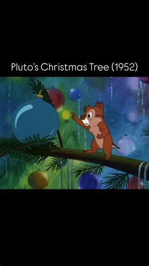 Disney History on Instagram: "Chip and Dale’s very first Christmas unfolds from inside Mickey’s tree in this clip from Pluto’s Christmas Tree."