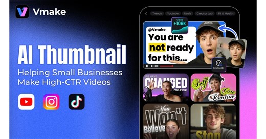 Vmake Launches Upgraded AIGC Thumbnail — Helping Small Businesses Create High-CTR Marketing Videos