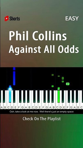 Phil Collins - Against All Odds - EASY Piano TUTORIAL by Piano Fun Play #YouTubeShorts #shorts