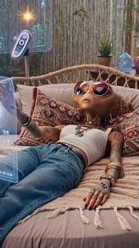 ALIEN GIRL GWEN 👽DATE WITH ALIEN JEFF ALIENS VIBES 👽SciFi Interstellar Spaceship #shorts