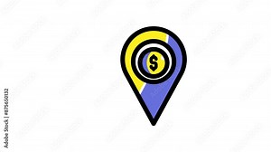 Coin location maps pin with red cross inside. illustrating restricted zones on maps indicating prohibited restricted areas on maps or websites. Stock Video