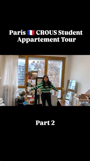 Ritesh Rathee | Study & Work Abroad on Instagram: "this is part two of the tour with my friend nishi. she is showing us her nineteen square meter studio. it is a great space for students in paris and feels very cozy. here are some details about the room 1. it is a private studio room 2. it has its own kitchen area 3. there is a private bathroom inside 4. it comes with all the basic furniture 5. plenty of space to study and relax if you want to get a crous room like this here are some steps and t