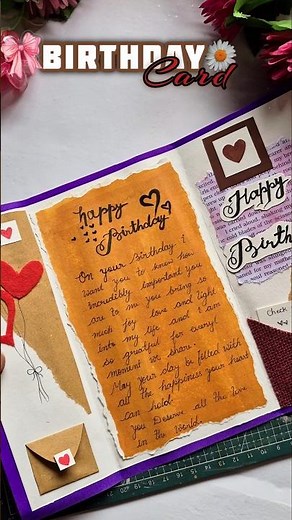 Handmade Birthday Card for someone special ✨️♥️🌻🎁 #shorts #birthday #youtubeshorts #trending