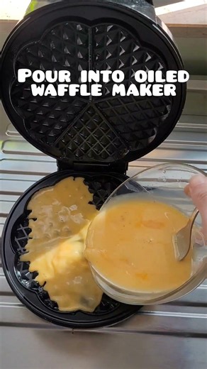 Eggs in a Waffle Maker?! Easy High-Protein Egg Waffle Recipe #easybreakfast #Shorts #easyrecipe