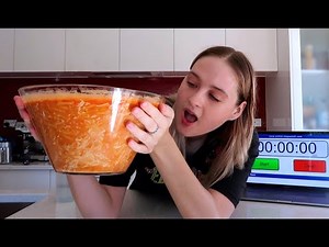 10 lb Canned Spaghetti Challenge | GIRLS VS FOOD