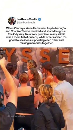 Fans react to Zendaya, Anne, Lupita, & Charlize's iconic reunion #theodyssey